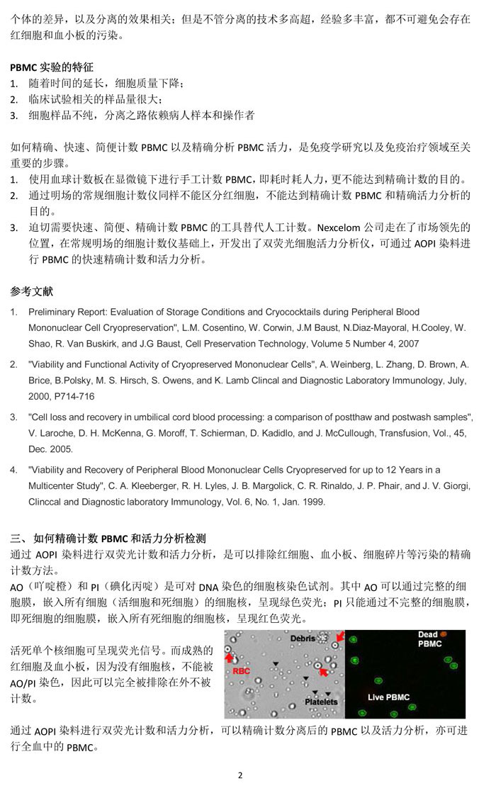 PBMCs細胞的精確計數(shù)和活性分析